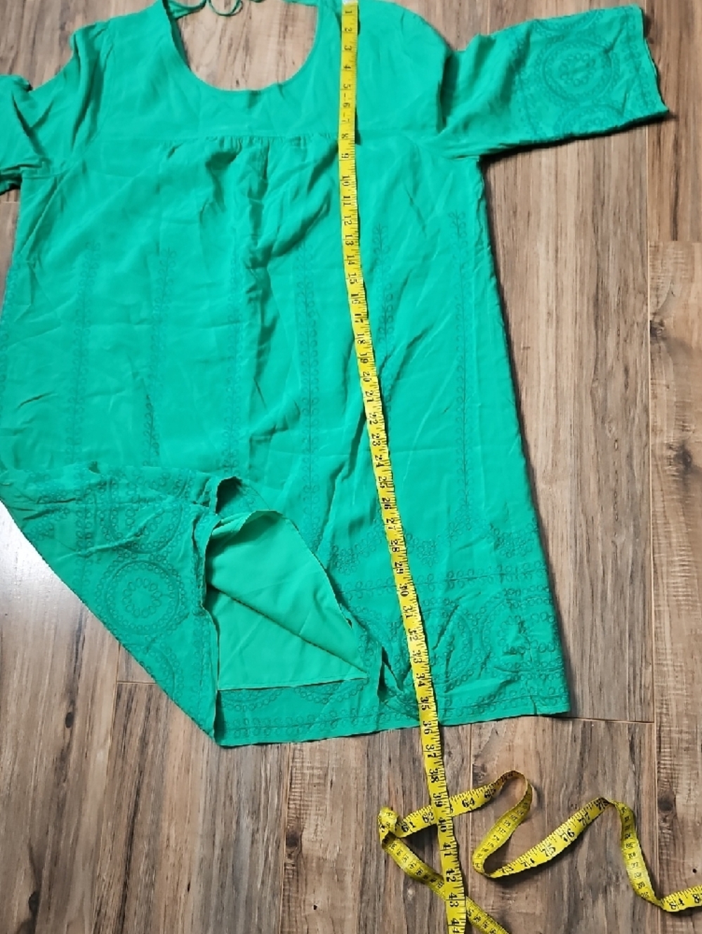 Crown & Ivy Green Embroidered Shift Dress XL - Picture 10 of 11